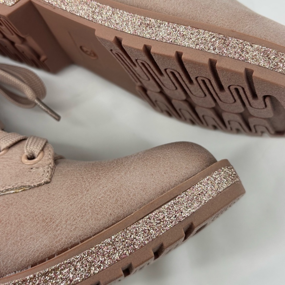 Mia Kids Girls’ Everli Glitter Combat Boot in Blush Size 13 w Side Zipper NWOT - Picture 8 of 14